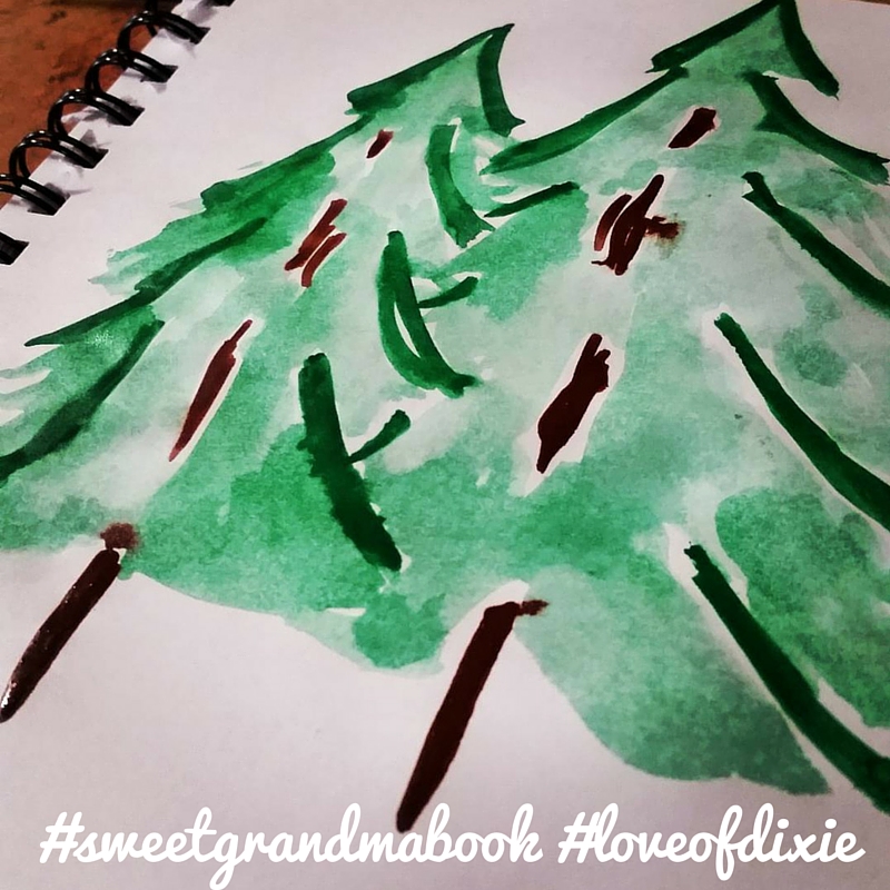 trees watercolor sweet grandma